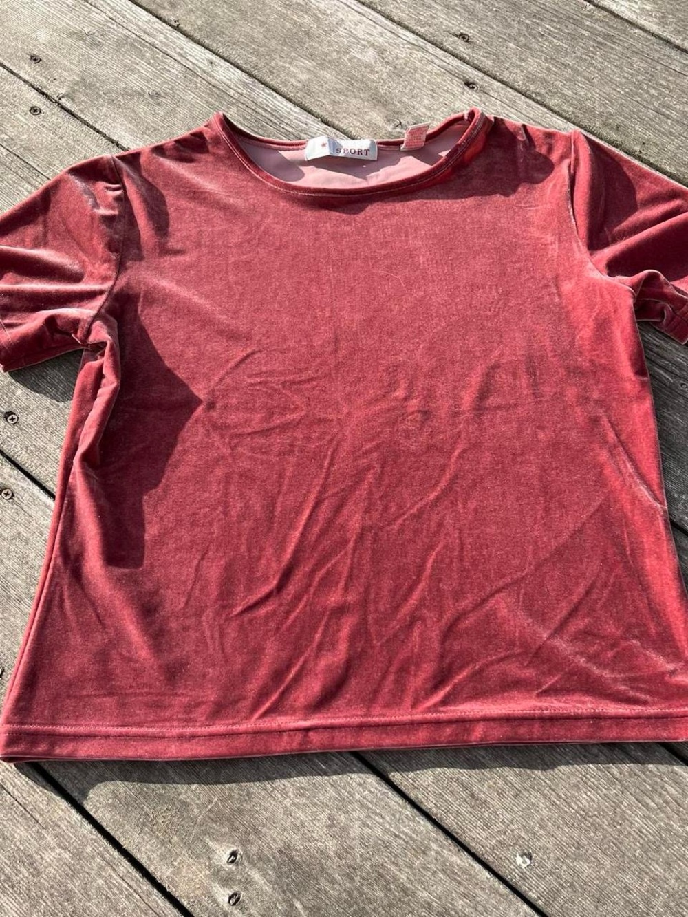 LT Sport dusty rose velvet t-shirt